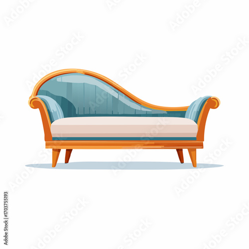 Elegante Recamiere mit geschwungener Form