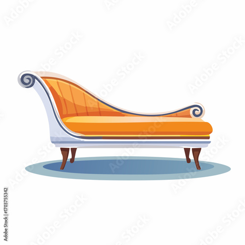 Elegante Recamiere mit geschwungener Form