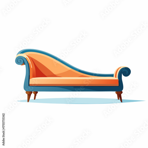 Elegante Recamiere mit geschwungener Form