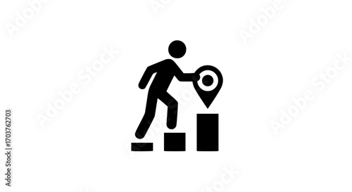 Person following chart to goal 