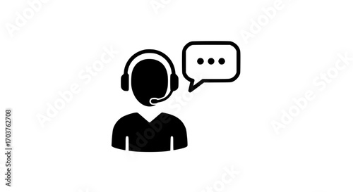 Person actively speaking with headphones 