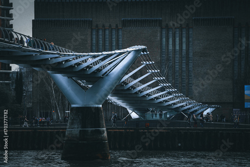 Photos Millennium Bridge London with Tate Modern in Background