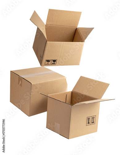 Two open cardboard boxes, stacked