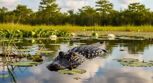 American Alligator in Florida Wetlands.
