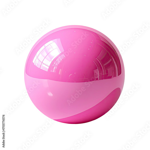 Glossy pink sphere reflecting light