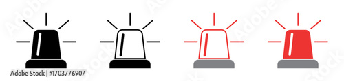 emergency siren vector icon.
