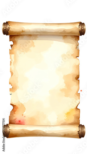 Aged scroll of parchment