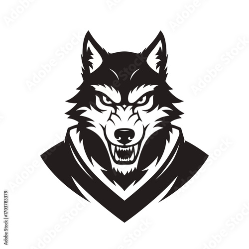 Aggressive Wolf Mascot Illustration