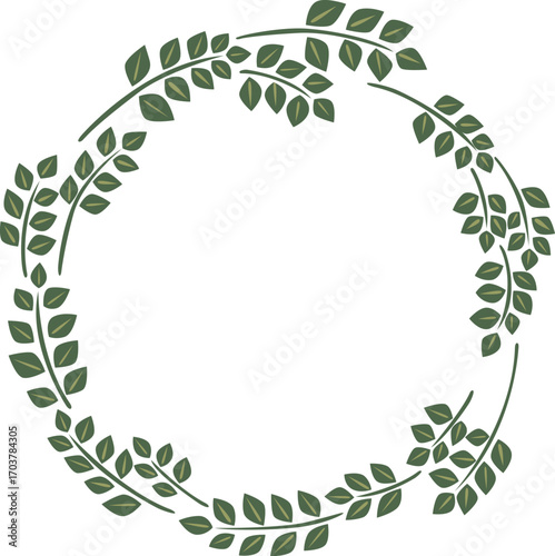 Branch of leaves wreath frame of decoration on nature and organic life style.