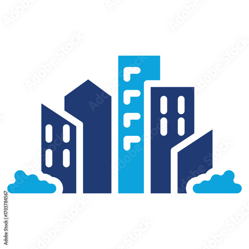 Office Buildings Mixed color icon