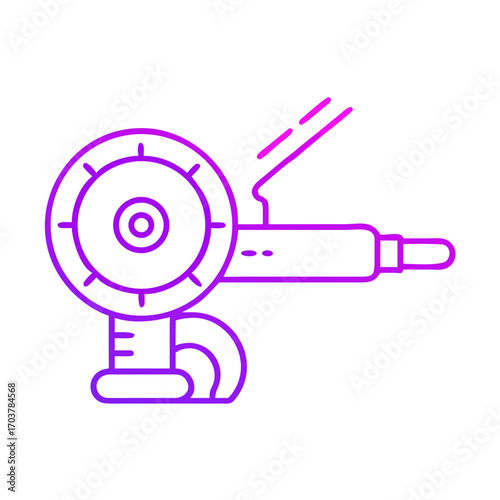 Electric air compressor with nozzle in minimalist design  