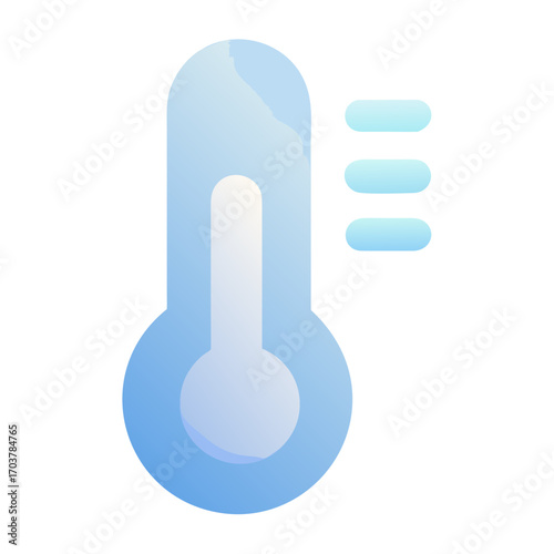 Digital thermometer icon in blue gradient style   