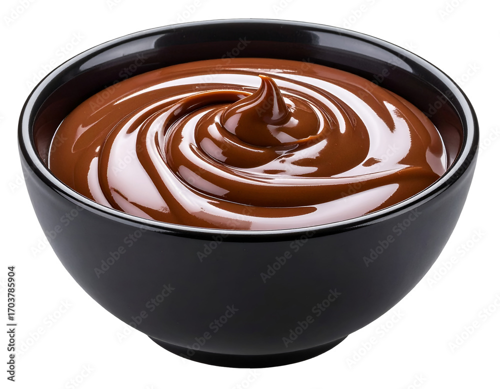 Chocolate sauce in a bowl isolated on transparent background Chocolate sauce in a bowl isolated on transparent background