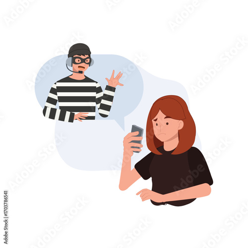 a woman reacts to a scammer’s fake call represents cyber crime, financial fraud, and online security awareness