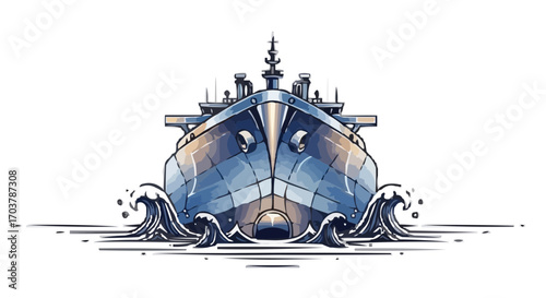 Futuristic Oil and Gas Tanker Vector Illustration