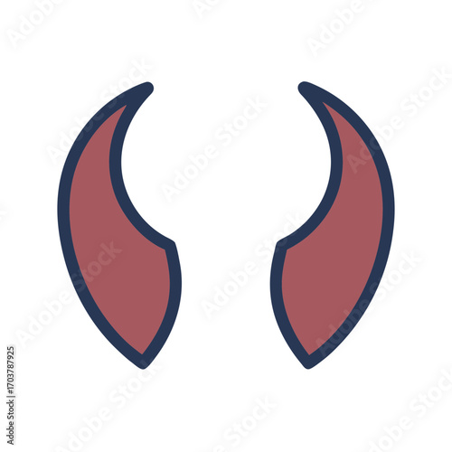 Stylish red and black horns in a minimalist design  