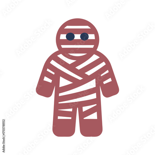 Cartoon mummy character with bandages and sunglasses illustration  