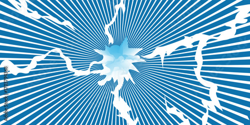 blue Comic lightning strikes with a vintage comic book rays, electricity, power, energy, lightning bolt, storm