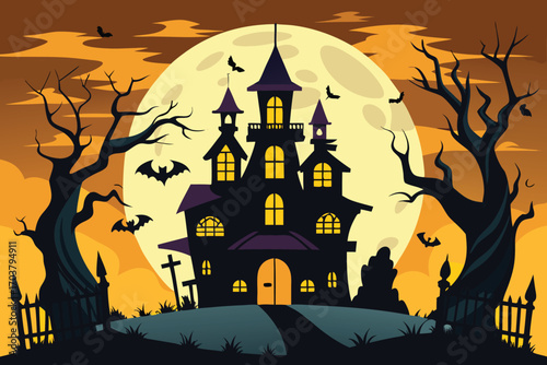 haunted house vector illustration