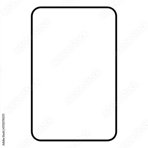 Minimalist black frame with rounded corners on white background