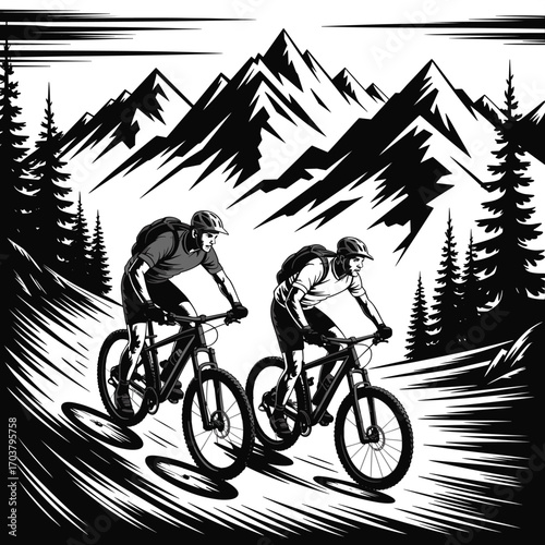 Mountain Biking Adventure in Alpine Landscape