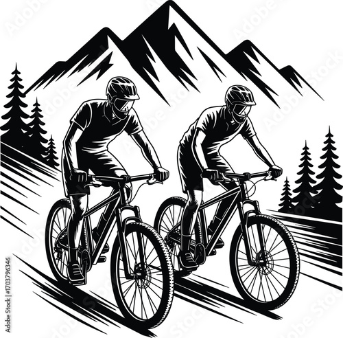 Mountain Biking Adventure in Alpine Landscape