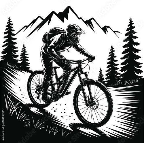 Mountain Biking Adventure in Alpine Landscape