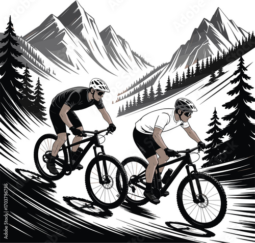 Mountain Biking Adventure in Alpine Landscape