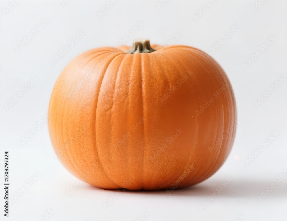 Obraz premium A perfectly smooth, vibrant orange pumpkin, uncarved, clean and pristine