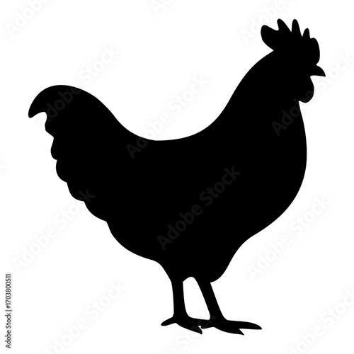 hen and chicken silhouette vector