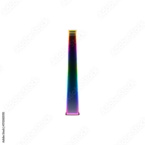 Vibrant Rainbow Prism Light Column on Black Background