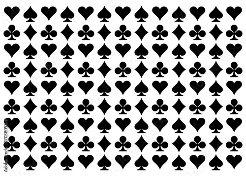 Poker suits seamless pattern background. Casino elements vector illustration.