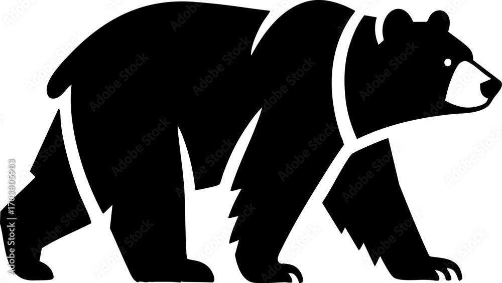 Fototapeta premium Bold Silhouette of a Walking Bear