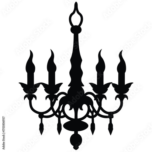eerie candle chandelier vector icon