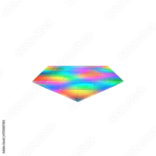 Holographic Rainbow Dance Floor  Abstract Geometric Platform for Design Projects