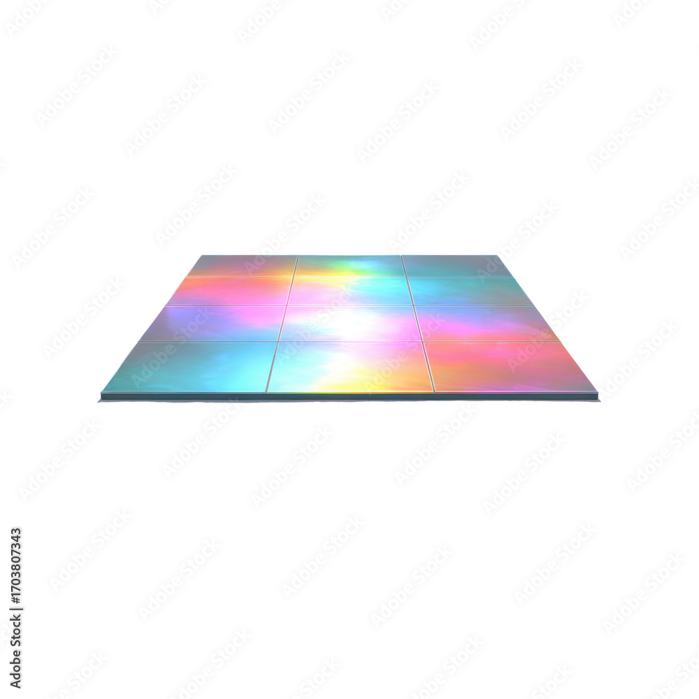 Obraz premium Colorful LED Dance Floor Tiles - Modern Interactive Lighting for Events