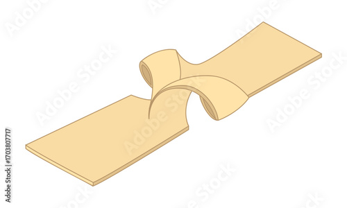 Angel wings pastry - hand drawn isometric vector illustration.
