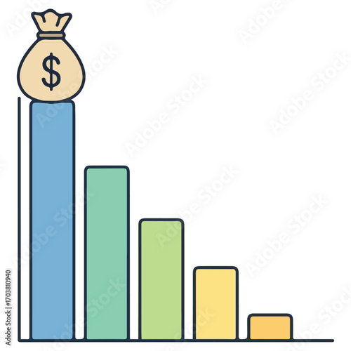 Declining Profits - A Visual Representation of Financial Loss.