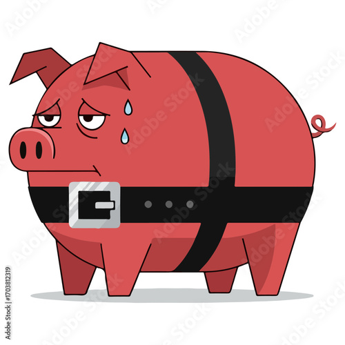 Piggy Bank Under Financial Strain.