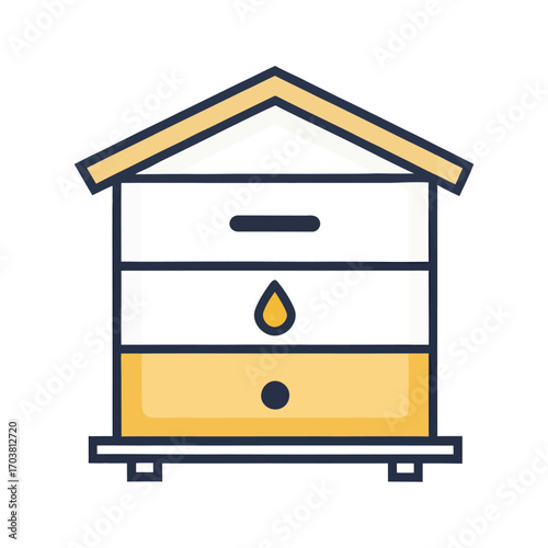 Beehive Symbol: A simple yet impactful illustration of a beehive, representing nature's sweet rewards. showcasing the core elements