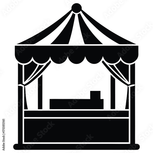 event booth setup vector icon