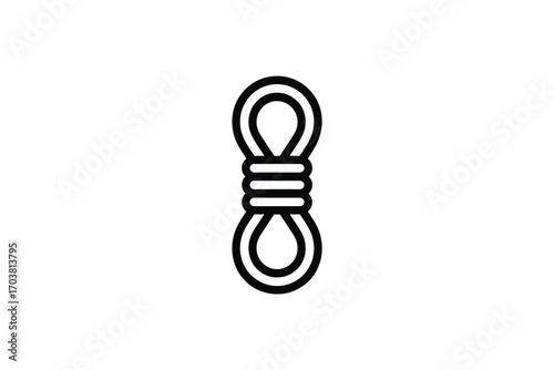 Simple line art icon of a knotted rope
