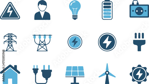 Electricity and Energy Icons Set power