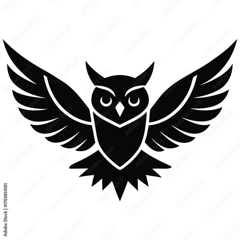 Obraz premium owl in flight vector icon