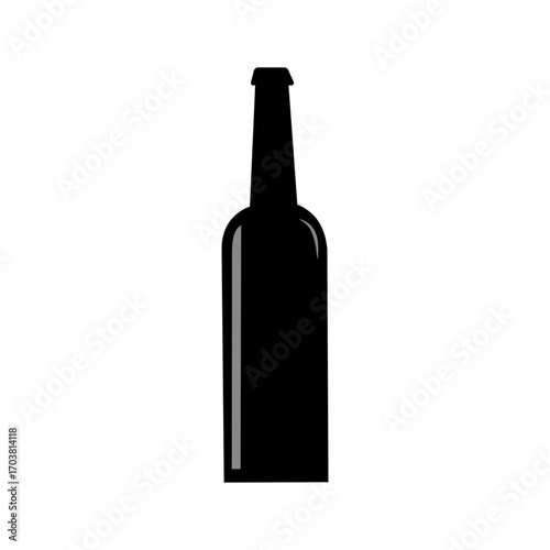 Wine bottle icon isolate on white background.