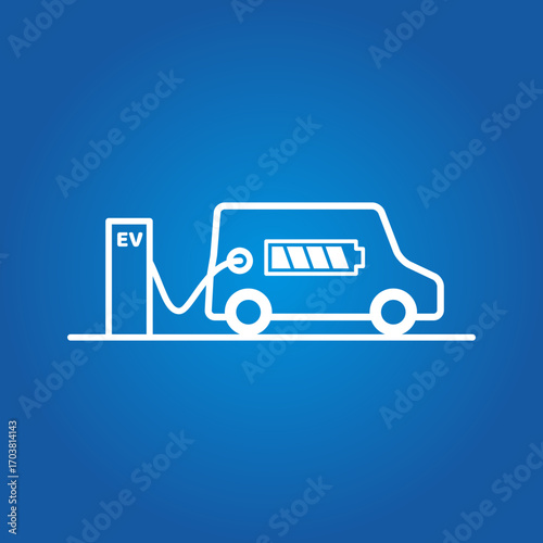 充電ステーションで充電中のEV