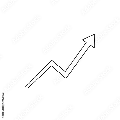 Upward trending arrow graph