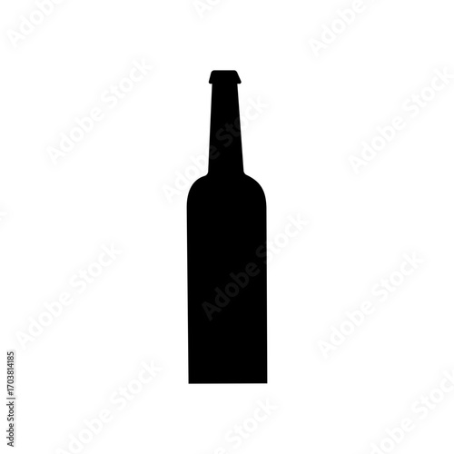 Wine bottle icon isolate on white background.