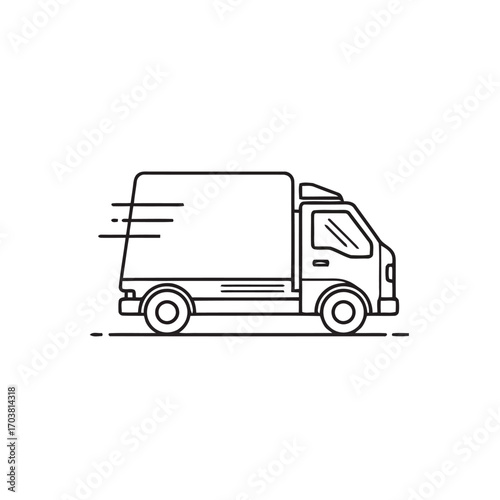 Line illustration a delivery truck