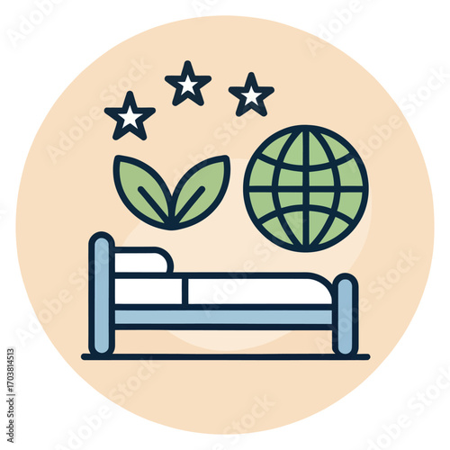 Eco-Friendly Accommodation Icon: A welcoming icon embodies the core of sustainable tourism.